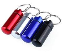 Yosoo 4 Pcs Boîte à Pilules Portable Imperméable à l'eau aluminium voyage titulaire Keychain pilule Mini boîte bouteille affaire pilulier