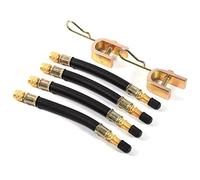 Yosoo 4 Pièces Rallonge Valve Pneu, Extension de Valve de Pneu en Acier Inoxydable avec 2 Pinces pour Camion, Bus, Voiture de Camping Car, Remorque