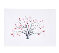 Yosoo 4 Types d' digitales d'arbre Livre d'or personnalisé Mariage Livre d'or Affiche avec 6 Couleurs d'encre (Couleur : TYPE1#)