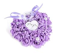 Yosoo Boîte d'anneau 15x13cm en Forme de Rose Romantique Blanc Aider à marier écrin élégant avec la Lunaire Accessoire de Bijoux de Mariage (Violet (Pourpre))