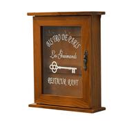YOSOO boîte de rangement de clés en bois Organisateur de clés, armoire à clés en bois, boîte murale, belle boîte art capsule Brun