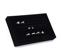 Yosoo Boîte De Rangement En Daim Intérieur Velours Pour Bijoux, Boucles D'oreilles, Bagues Et Boutons De Manchettes Présentoir Plateau De Présentation Écrin