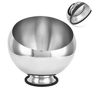 Yosoo Bol d'assaisonnement en Acier Inoxydable Poli avec Base Stable, 304 Salade en Acier Inoxydable pour Cuisine, Salon - Idéal pour l'assaisonnement, le Rangement des Fruits et Légumes (L)