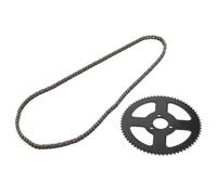 Yosoo Chaîne 25H 144 Maillons, Chaînes Arrière avec Pignon de 140 Mm, Convient pour Pocket Bike, ATV Quad pour Mini Moto, Kit de Pignon de de Tricycle électrique