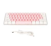 Yosoo Clavier Jeu Filaire 60% Mini Clavier RVB 6 Effets Rétroéclairage Compact 61 Touches USB (Blanc Rose)
