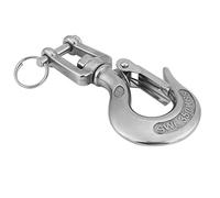 Yosoo Crochet à œil Pivotant en Acier Inoxydable 304, Crochet de Levage à Chape avec Limite de Charge de 350 Kg pour Diverses Applications de Levage (110mm)