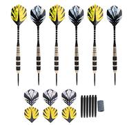 Yosoo Dart Kit, Heavy Weight Black Gold Copper Darts with Detachable Body for Stable Flight, Gift Box Included for Sports Game Supplies