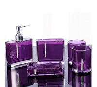 Yosoo Ensemble D'Accessoires De Salle De Bain 5 Pièces, Purple Bathroom Accessories Set, Purple Bathroom Set