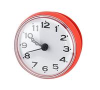 Yosoo Étanche Douche Horloge avec Ventouse Rond Arabe Numérique Cadran pour Salle De Bains Douche Horloge Salle De Bains Cuisine Accessoires Montre Mural Montre (Rouge)