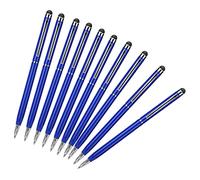 Yosoo Health Gear 10-Pack Stylo 2-en-1, Métal Bille et Écran Tactile (Blue) | Pointe de stylet capacitif, débit d\'encre fluide, conception rétractable, clip de poche, sélection de 4 couleurs, bureau