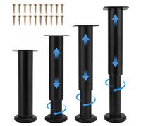 Yosoo Health Gear 4PCS Pied de Meuble Réglable 18-30cm pour Étagères de Cuisine, Canapé, Table, Chaise, Bureau, Placard, Support Poids 600LB, Pieds de Meuble de Salle de Bain Pied