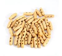 Yosoo Health Gear 50pcs Boutons à Bascule en Bois, Boutons de Couture à Bascule en Corne 2 Trous Boutons en Bois pour la Couture, Le Tricot, Le Duffle-Coat