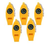 Yosoo Health Gear 5pcs Set Multifonctional Survival Whistle avec Thermomètre à Boussole Magnifique, Outil de sécurité d'urgence pour la Randonnée de Camping en Plein Air Pêche à la Pêche, avec