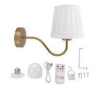 Yosoo Health Gear Applique Murale, Lampe à Gradation Rechargeable sans Fil à Piles avec Télécommande, pour Chambre à Coucher, Salon, Galerie, Couloir, Utilisation en or
