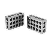 Yosoo Health Gear Blocs 1-2-3 Precision Steel, 1 "x 2" x 3 "Precision Steel 23 Trous Accessoire pour Outil de fraisage Blocs d'ingénieurs en Acier, Paquet de 2