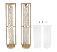 Yosoo Health Gear Bougeoir Mural, 2 Pièces D'art Mural en Métal Vintage, Conception Creuse avec Couvercle en Verre, pour la Décoration de la Maison, Salon Chambre à Coucher (GOLD)