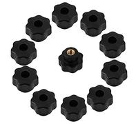 Yosoo Health Gear Bouton de Serrage M6, Paquet de 10 Boutons Femelles, Boutons étoile à Filetage Femelle M6, Bouton de Serrage à tête étoile Noire en Plastique pour équipement mécanique