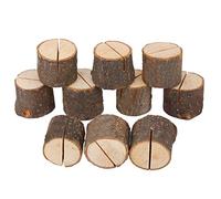 Yosoo Health Gear Carte de Carte en Bois Clamp/Holder Clamp/Holder Support Table Numéro de Table 10pcs Decoration de la Maison de Forme de Souche Rustique pour la Fête du Bureau de Mariage