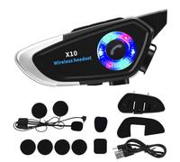Yosoo Health Gear Casque de Moto Bluetooth avec Microphone pour Casque de Communication de Moto étanche IP56