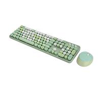 Yosoo Health Gear Clavier sans Fil et Ensemble de Souris, 2,4 GHz 104 Key Desktop Mignon Ordinateur Keyboard Combos de Souris (Couleur Verte mélangée)
