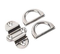 Yosoo Health Gear Connecteur D'Anneau de Type D de Bateau en Acier Inoxydable 316, Crochet à Double Anneau en D pour Pont de Yacht Marin RV, Connecteur D'arrimage Multifonctionnel à Forte Charge