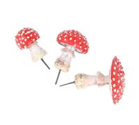 Yosoo Health Gear Décoration de Jardin Miniature en Résine, 3 Pièces, Champignons Mignons Phosphorescents, Ornements de Jardin Féérique, Piquets de Paysage en Mousse, Statue pour Décoration