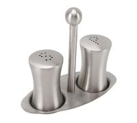 Yosoo Health Gear Ensemble D'assaisonnement, 2 PCS 304 Shakers en Acier Inoxydable avec Rack pour Le Rangement de Comptoir de Restauration de Cuisine Sel