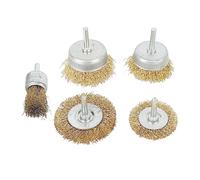 Yosoo Health Gear Ensemble de 5 Brosses à Roue Métallique en Acier Inoxydable, Brosse à Coupe Grossière à Sertissage Grossier pour Meuleuse d'angle et Perceuse sans Fil, élimination des Bavures de