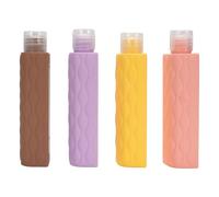 Yosoo Health Gear Ensemble de Bouteilles de Voyage en Silicone, 50 Ml 4 en 1 Conteneurs Portables avec Bouche Large pour les Articles de Toilette de Lotion de Shampooing pour Voyage en Plein (Série