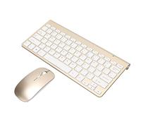 Yosoo Health Gear Ensemble de Clavier et de Souris, Conception Mince sans Fil 2,4 G de 78 Touches, Frappe Ergonomique pour la Tablette de 10m pour Ordinateur Portable PC 10m (Doré)