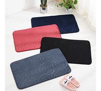 Yosoo Health Gear Ensemble de Tapis de Salle de Bain en Polyester, 3 Pièces, Tapis de Sol Absorbants avec Fond en PVC, Housse d'abattant de Toilette en Peluche Douce pour côté Baignoire, Maison,