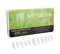 Yosoo Health Gear Faux Ongles Transparent, Capsule Amande Long, 550 Pièces, pour Extensions DIY