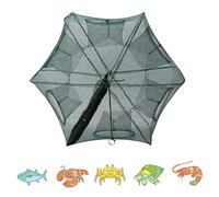 Yosoo Health Gear Filet de Pêche Pliable Piège, Nasse à Poisson, Piege à Crabe, Filet de Pêche à La Crevette avec Conception de Fermeture à Glissière, Nette Cage Nylon Crabe Nasse Cast