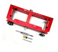 Yosoo Health Gear Gabarit de Charnière de Porte Réglable, Gabarit de | Gabarit de Mortaise en Alliage D'aluminium, Règle de Profondeur Intégrée, Embout à Centrage Automatique, Coussinet