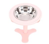 Yosoo Health Gear Gamelles Surélevées pour Chat, Support de Gamelle surélevé en ABS avec Inclinaison Réglable de 0 à 15 Degrés, Gamelle en Acier Inoxydable, Base Antidérapante, pour Chatons (Pink)