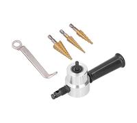 Yosoo Health Gear Grignoteuse à Double Tête en Alliage d'aluminium, Fixation de Foret, Coupe-Métal avec Jeu de Forets étagés en Acier Rapide de 3 à 20 Mm pour le Perçage de contreplaqué de