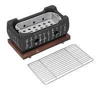 Yosoo Health Gear Grill Hibachi Japonais Portable, Poêle à Barbecue au Charbon de Bois avec Grille et Grille en Acier Inoxydable, Grill Yakitori en Alliage en Aluminium pour Camping en Plein Air,