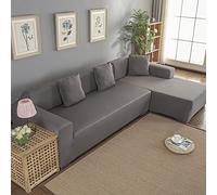 Yosoo Health Gear Housse de canapé d'angle en Polyester 3 + 2 Places en Forme de L, Housse de de Meubles Sectionnelle, 2 Pièces Extensibles, 3 Housses de canapé élastiques