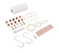 Yosoo Health Gear Kit de Démarrage en macramé, Fournitures pour Débutants, avec Corde en Coton de 3 Mm, 115 Mètres, Perles en Bois, Anneaux, Bâtons, Crochets en S pour Bricolage,