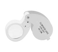 Yosoo Health Gear Loupe à Bijoux, 40X Full Metal Illuminated Jewelers Loupe Loupe Pliante de Poche avec Lumière LED Loupe Loupe pour Détection d'Identité