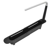 Yosoo Health Gear Organisateur d'évier Teleskopisk, Support de Rangement d'évier Extensible en PP de 32 à 45 Cm avec Trous de Drainage et Barre à Serviettes, Support de Cuisine Réglable de Grande