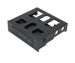 Yosoo Health Gear Panneau de Lecteur Optique avec USB3.0 Type C, 3 Ports | Support de baie avant en métal, conception de fixation à vis, transfert de données 6Gbps, carte d\'extension de boîtier