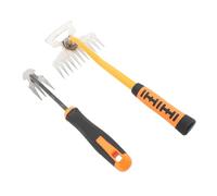 Yosoo Health Gear Petit Râteau de Jardin, 4 Dents 11 Dents Poignée en Caoutchouc Great élimination des Mauvaises Herbes Outils de Désherbage pour la Culture du Jardinage