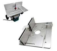 Yosoo Health Gear Plaque D'insertion de Table de Routeur, Panneau de Revers en Aluminium 2-en-1 avec Clôture Réglable pour la Coupe et le Routage du Travail du Bois