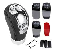 Yosoo Health Gear Pommeau de Levier de Vitesse Manuel Universel, Cuir ABS, Noir, avec 3 Tables de Changement de Vitesse Remplaçables pour Voiture