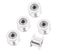 Yosoo Health Gear Poulie De Distribution, Poulie sans Dent 5mm Alésage 10mm Largeur, 5 Pièces Poulie De Imprimante 3D Poulie De Renvoi De Courroie De Distribution en Alliage D'aluminium