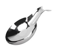 Yosoo Health Gear Repose-cuillère en Forme de Poisson, Plateau Porte-ustensiles en Acier Inoxydable Poli Miroir, Résistant aux Empreintes Digitales, Facile à Nettoyer, pour Comptoir de Cuisine,