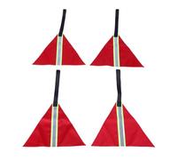 Yosoo Health Gear Rétroviseur Drapeau de Remorque 4Pcs, 12x10in Tissu | Drapeaux de remorquage de sécurité haute visibilité, bandes d\'avertissement rouges, résistant à la décoloration, étanche,