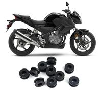 Yosoo Health Gear Rondelles en Caoutchouc de Moto, 10 Pièces œillets en Caoutchouc de Carénage de Moto, Bagues en Caoutchouc de Réservoir de Gaz de Moto, Joints de Moto ABS Noir