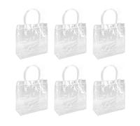 Yosoo Health Gear Sacs Cadeaux en Plastique PVC Transparent 20x20x8 Cm avec Poignées, Sacs Fourre-Tout Réutilisables pour Le Shopping, la Vente au Détail et Les fêtes. Transparent et Polyvalent